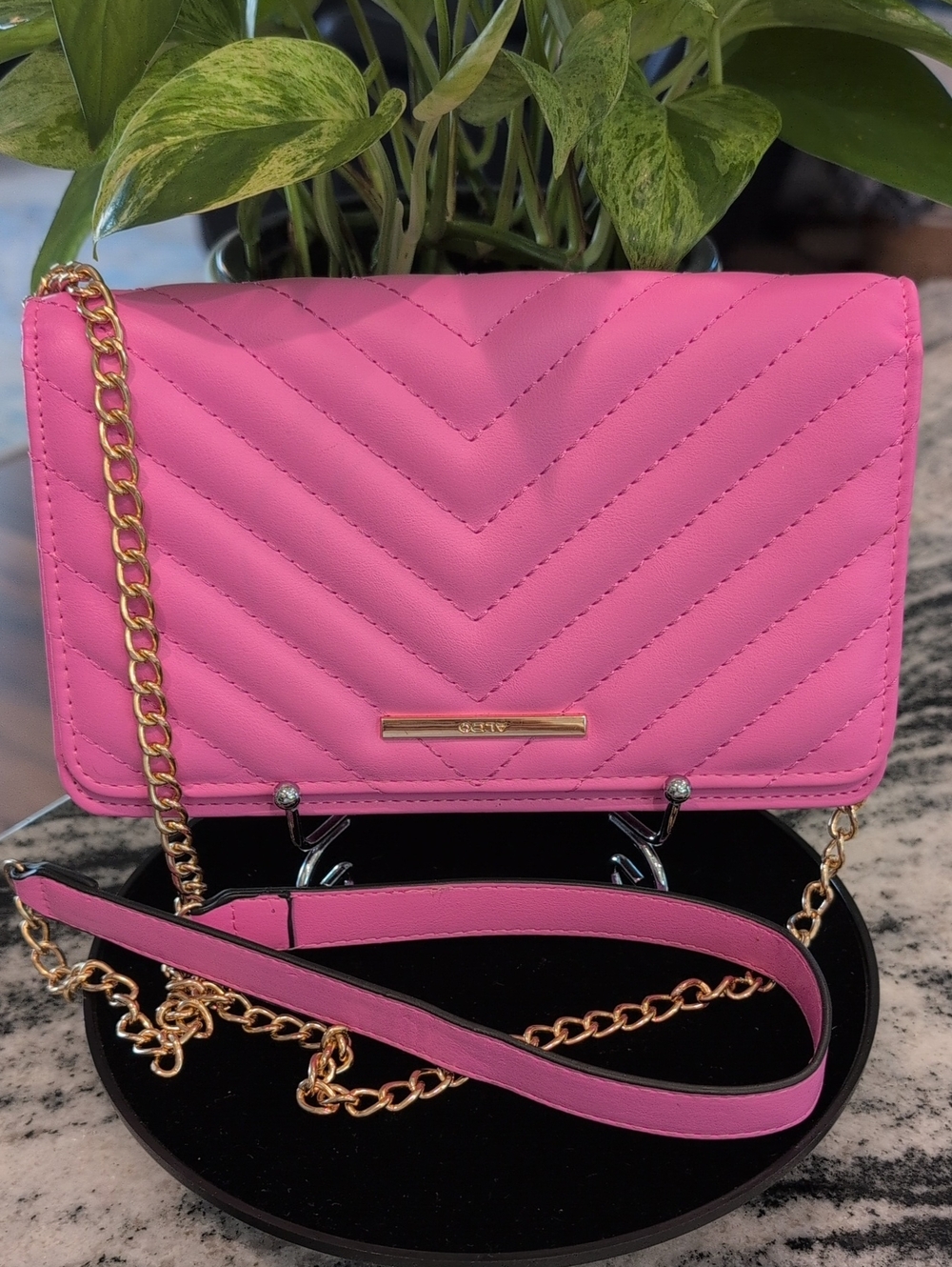 Aldo Quilted Crossbody with Chain And Leather Strap